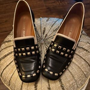 Tory Burch Black and Gold Studded Flats